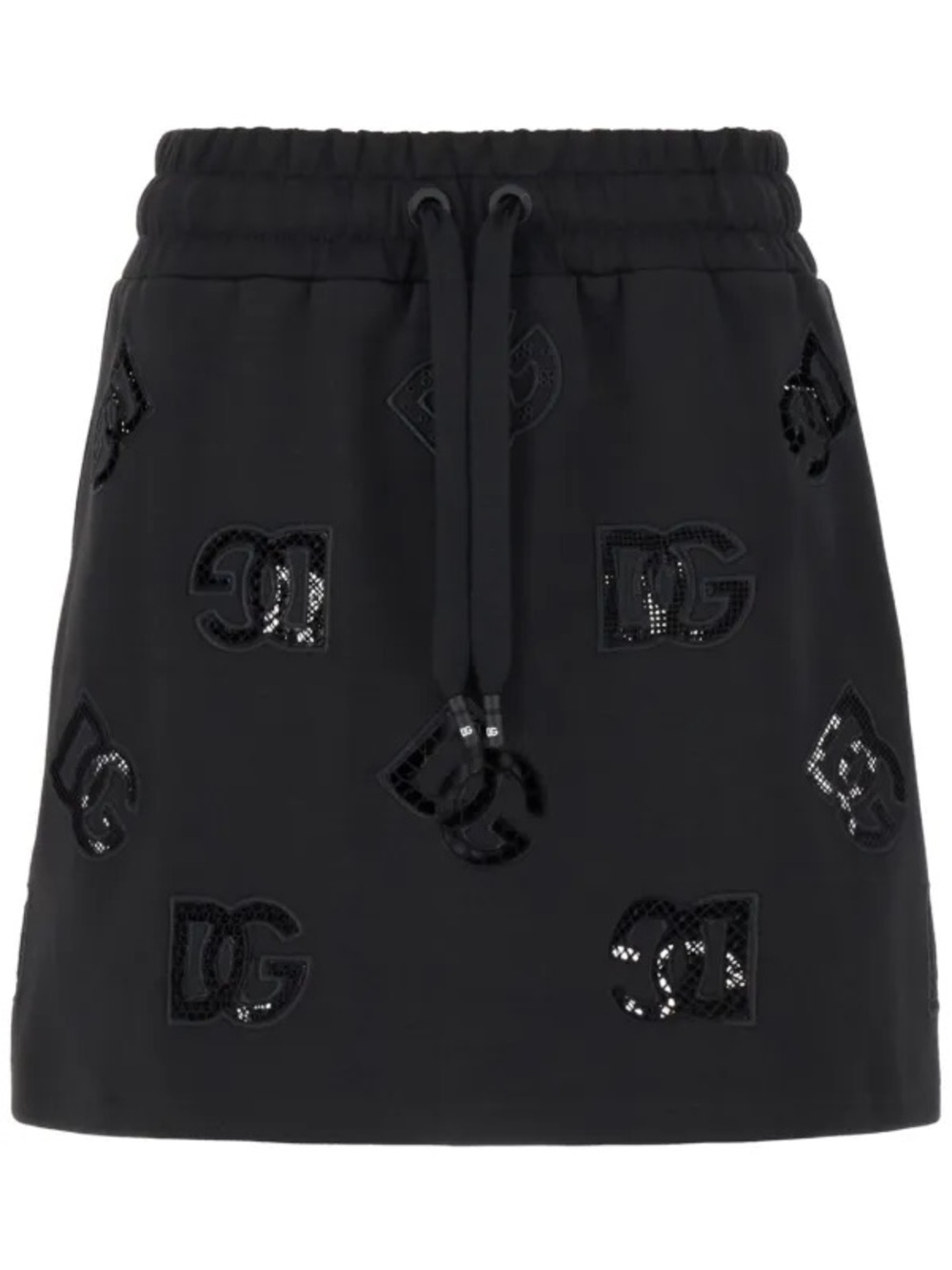 Dolce & Gabbana Black Sequin DG Logo Mini Skirt